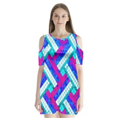 Pop Art Mosaic Shoulder Cutout Velvet One Piece by essentialimage365