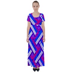 Pop Art Mosaic High Waist Short Sleeve Maxi Dress by essentialimage365