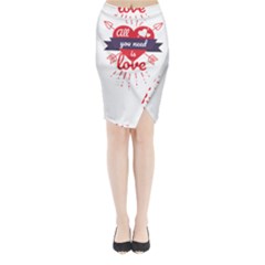 All You Need Is Love Midi Wrap Pencil Skirt by DinzDas