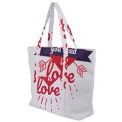 All You Need Is Love Zip Up Canvas Bag by DinzDas