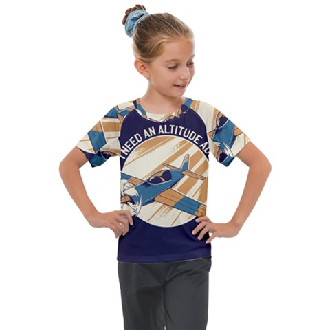 Airplane - I Need Altitude Adjustement Kids  Mesh Piece Tee by DinzDas