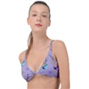 Japanese Ramen Sushi Noodles Rice Bowl Food Pattern Knot Up Bikini Top View1