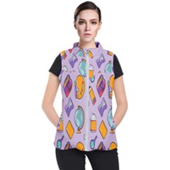Back To School And Schools Out Kids Pattern Women s Puffer Vest by DinzDas