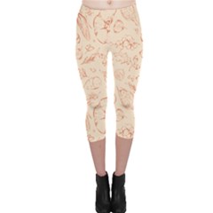 Thanksgiving Flowers And Gifts Pattern Capri Leggings  by DinzDas