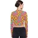 Fast Food Pizza And Donut Pattern Long Sleeve Zip Up Bomber Jacket View2