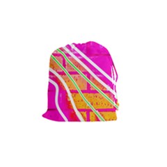 Pop Art Neon Wall Drawstring Pouch (small) by essentialimage365