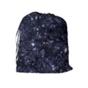 Geometric Dark Blue Abstract Print Pattern Drawstring Pouch (XL) View2