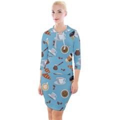 Coffee Time Quarter Sleeve Hood Bodycon Dress by SychEva