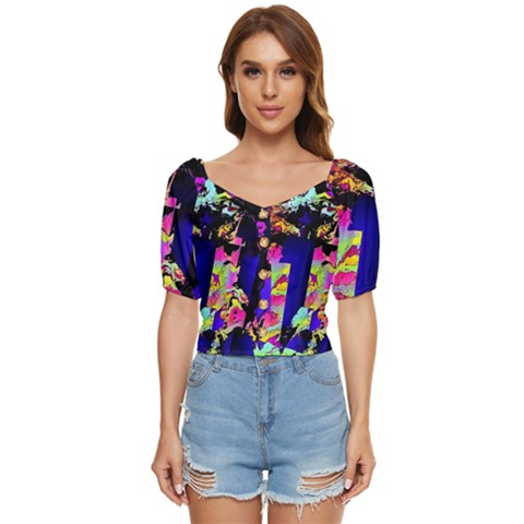 Neon Aggression Button Up Blouse by MRNStudios