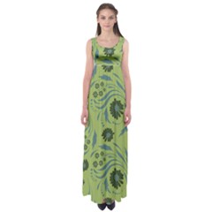 Folk Flowers Art Pattern Empire Waist Maxi Dress by Eskimos