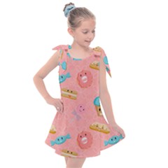 Toothy Sweets Kids  Tie Up Tunic Dress by SychEva