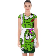 Cactus Capsleeve Drawstring Dress  by IIPhotographyAndDesigns