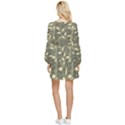 Folk flowers art pattern  Tiered Long Sleeve Mini Dress View2