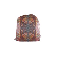 Mixed Media Art Print Drawstring Pouch (small) by kaleidomarblingart