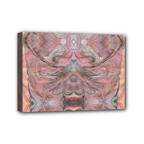 Orange Intricate Mini Canvas 7  X 5  (stretched) by kaleidomarblingart