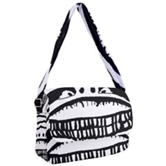 Creepy Monster Black And White Close Up Drawing Courier Bag by dflcprintsclothing