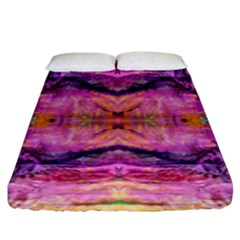 Magenta Kaleidoscope Fitted Sheet (king Size) by kaleidomarblingart
