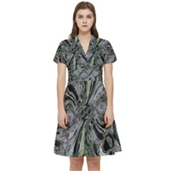 Insect Portrait Short Sleeve Waist Detail Dress by MRNStudios