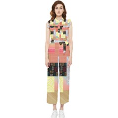 Tribal Mosaic Print Women s Frill Top Jumpsuit by designsbymallika