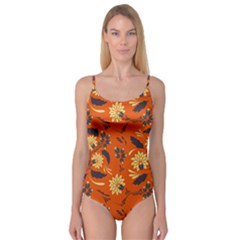 Folk Flowers Pattern  Camisole Leotard  by Eskimos