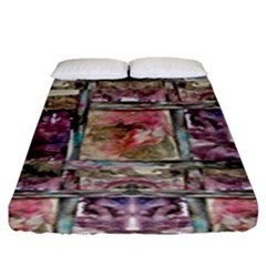 Collage Repeats  Fitted Sheet (king Size) by kaleidomarblingart