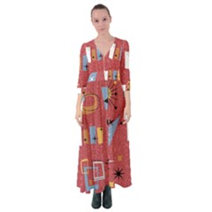 50s Button Up Maxi Dress by NerdySparkleGoth