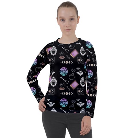 Witch Goth Pastel Pattern Women s Long Sleeve Raglan Tee by NerdySparkleGoth