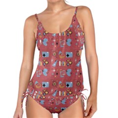 50s Small Print Tankini Set by NerdySparkleGoth