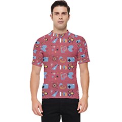 50s Small Print Men s Short Sleeve Rash Guard by NerdySparkleGoth