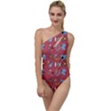 50s Small Print To One Side Swimsuit View1