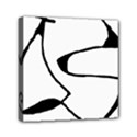 Black And White Abstract Linear Decorative Art Mini Canvas 6  x 6  (Stretched) View1