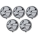 Black And White Abstract Linear Decorative Art Mini Round Pill Box (Pack of 5) View1