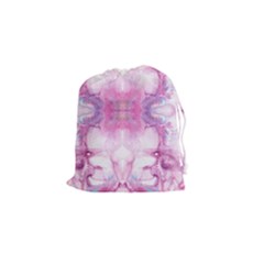 Pink Abstract Repeats Drawstring Pouch (small) by kaleidomarblingart