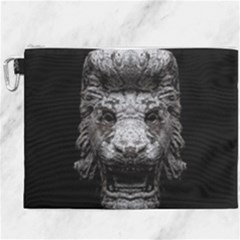 Creepy Lion Head Sculpture Artwork 2 Canvas Cosmetic Bag (xxxl) by dflcprintsclothing