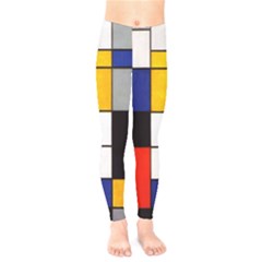 Composition A By Piet Mondrian Kids  Leggings by maximumstreetcouture
