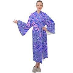 Root Humanity Barcode Purple Pink And Galuboi Maxi Velour Kimono by WetdryvacsLair