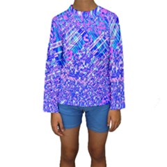 Root Humanity Bar And Qr Code Combo In Purple And Blue Kids  Long Sleeve Swimwear by WetdryvacsLair