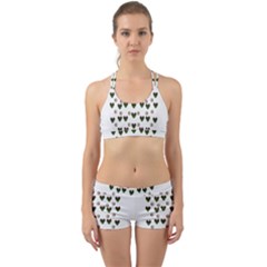 Hearts And Pearls For Love And Plants For Peace Back Web Gym Set by pepitasart