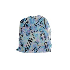 Science-education-doodle-background Drawstring Pouch (medium) by Sapixe