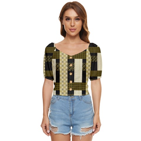Art-stripes-pattern-design-lines Button Up Blouse by Sapixe
