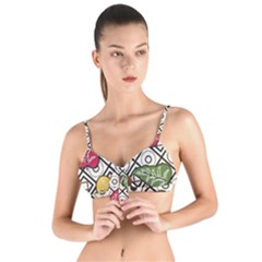 Leaves Foliage Batik Seamless Tie Up Cut Bikini Top by Sapixe