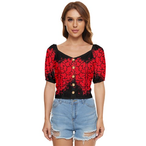 Heart Brain Mind Psychology Doubt Button Up Blouse by Sapixe