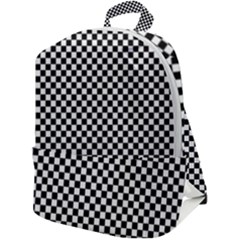 Black And White Checkerboard Background Board Checker Zip Up Backpack by Sapixe