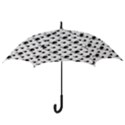 Sketchy Style Black Birds Motif Pattern Hook Handle Umbrellas (Small) View3