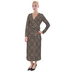 Art Deco Vector Pattern Velvet Maxi Wrap Dress by webstylecreations