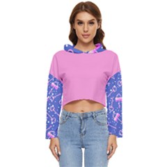 Pink Key Love Women s Lightweight Cropped Hoodie by flowerland