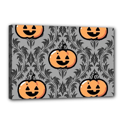 Pumpkin Pattern Canvas 18  X 12  (stretched) by NerdySparkleGoth
