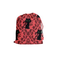 Cat Pattern Drawstring Pouch (medium) by NerdySparkleGoth
