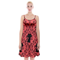 Cat Pattern Spaghetti Strap Velvet Dress by NerdySparkleGoth