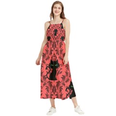 Cat Pattern Boho Sleeveless Summer Dress by NerdySparkleGoth